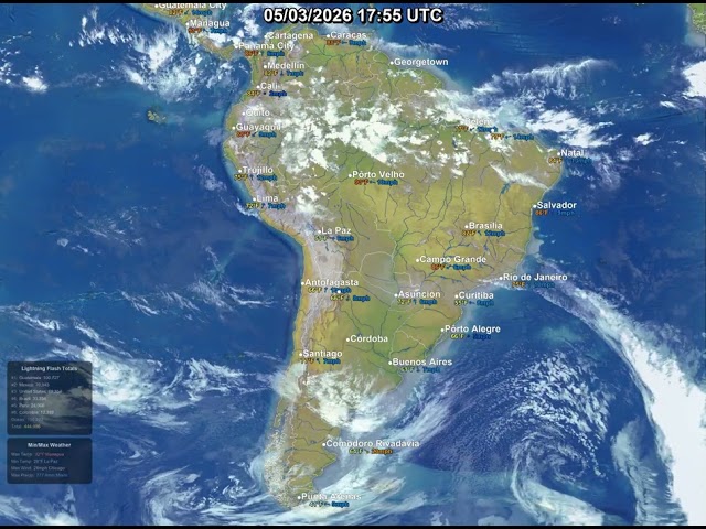 South America 7-Day Weekly Satellite Weather | May 01 – May 07, 2026