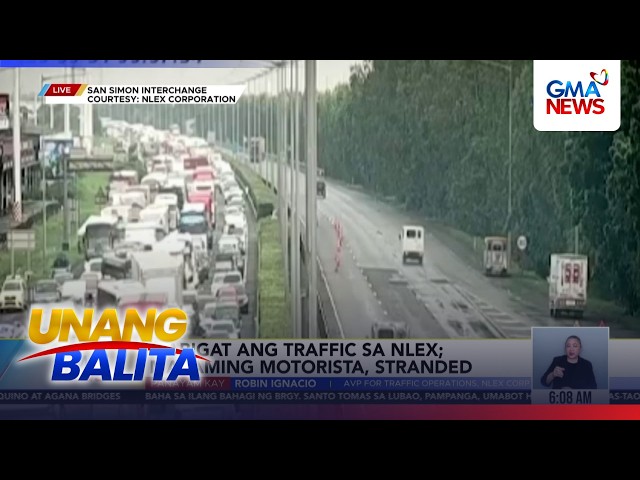 Mabigat ang traffic sa NLEX; maraming motorista, stranded | Unang Balita