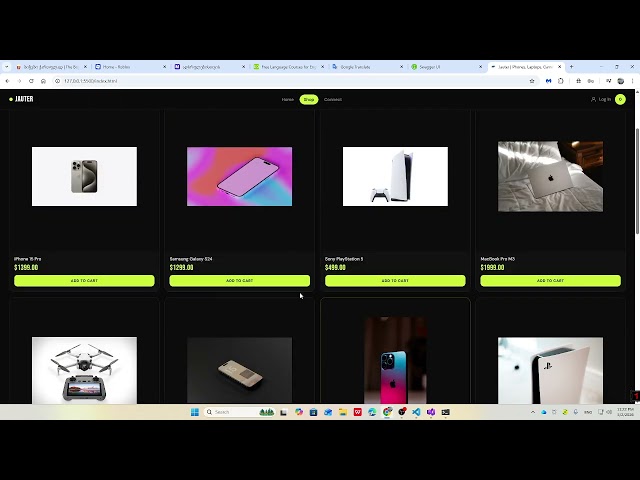full stack html css js c# api