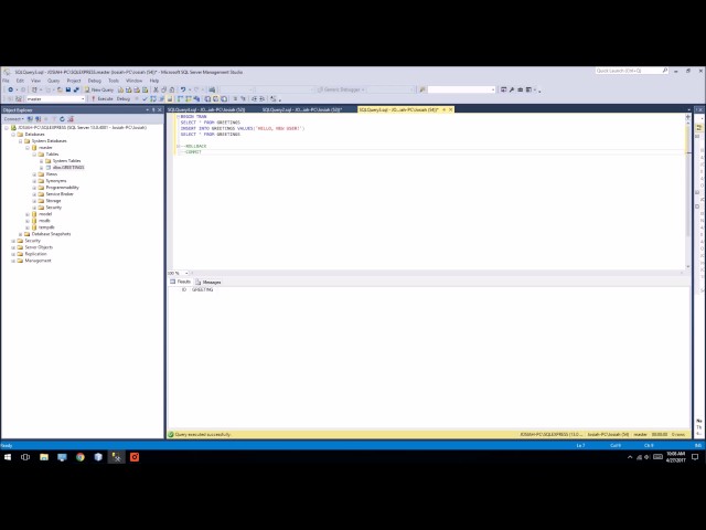 SpringMVC Tutorial - SQL Server Setup (1/2)