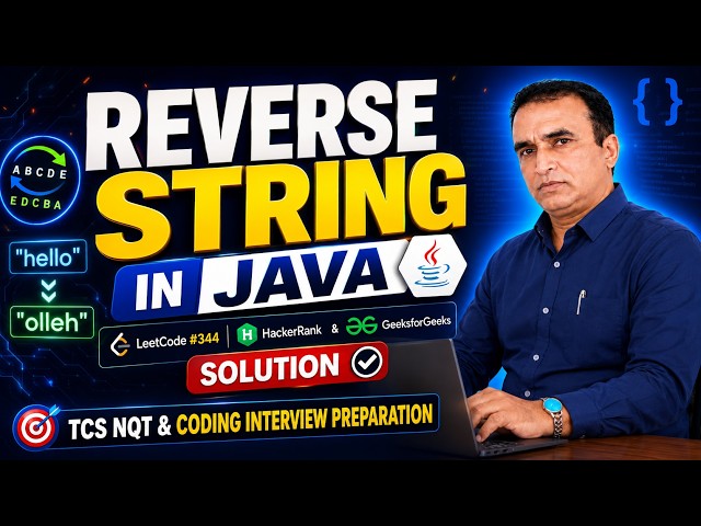 Reverse String in Java | LeetCode | HackerRank | GFG Solution | TCS NQT | Video 14