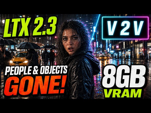 LTX 2.3 IC-LoRA: Remove People & Objects from Videos! (Free 8GB VRAM ComfyUI Workflow)