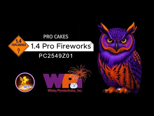 Wisley Pyrotechnics Inc. - PC2549Z01 - T-Sky - 1.4 Pro Firework Cake