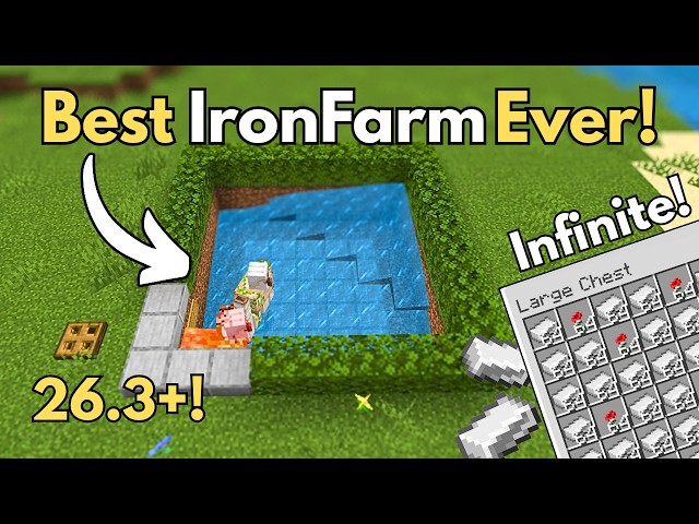 🏗️ No More IRON PROBLEM! | Minecraft BEDROCK 26.3+ Iron Farm ⚒️