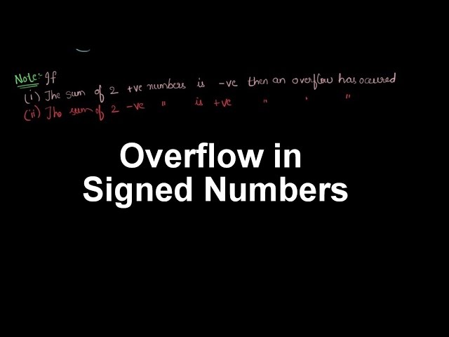 Gate Computer Organization-8 | Overflow in Signed Numbers