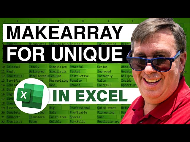 Excel - UNIQUE of Rectangular Range Using MAKEARRAY function in Excel - Episode 2416