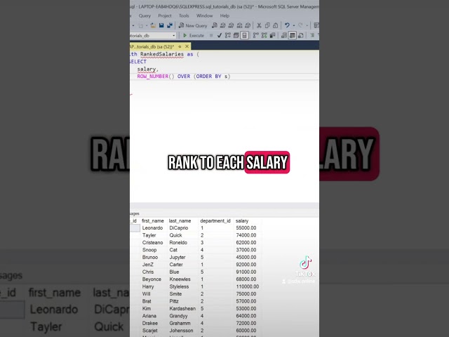 🔴 SQL interview question: Retrieve the 4th highest salary using a window function     #sql #dataana