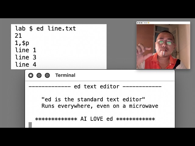 No AI. Build ed (the standard text editor) in 100 lines of C