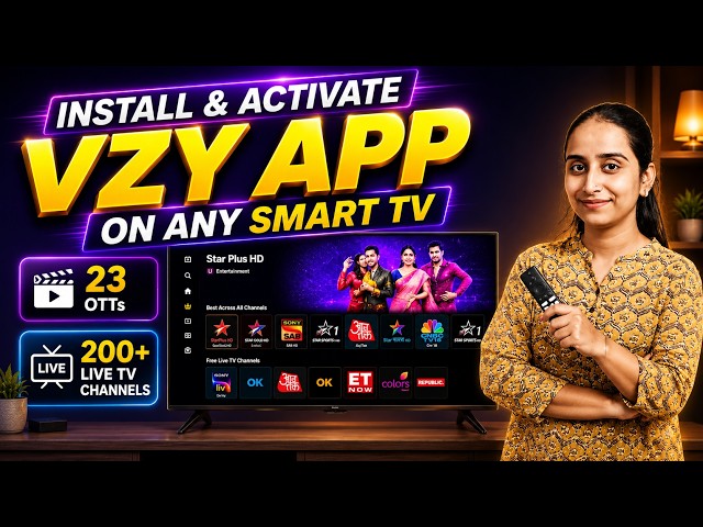 VZY App: 23 OTTs & 200+ Live TV Channels 🔥 | Install & Activate VZY App on Any Smart TV