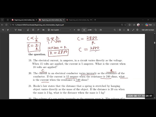 Solving Word Problems Leading to Variation