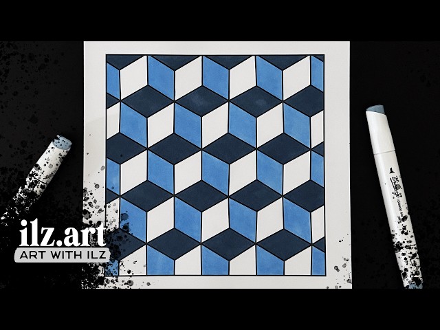 Creating a bold geometric doodle artwork called Visual Paradox