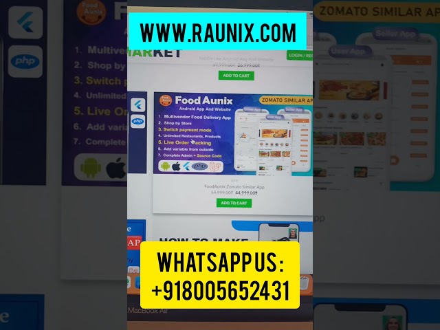 How to make a multi vendor Food delivery app | Food ordering app like zomato | Raunix