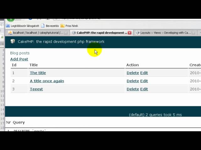 Cakephp Tutorial 17 - Custom layout ENG