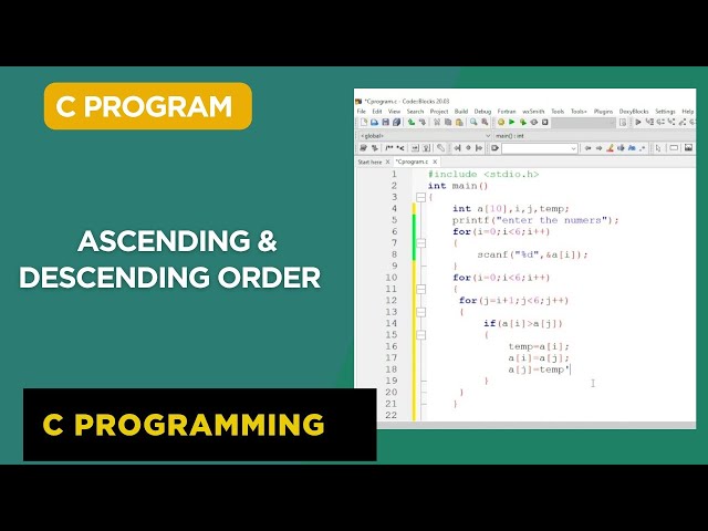 Ascending And Descending Order | C Program | Coding