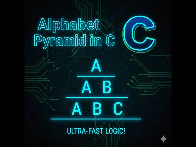 Alphabet Pyramid in C | Character Pyramid Pattern | Logic + Output | Pattern Series 7