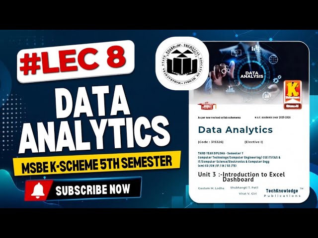 Microsoft Excel Dashboard in Data Analytics|Data Analytics|MSBTE K-Scheme|Diploma 5th Sem|CO/IT#data