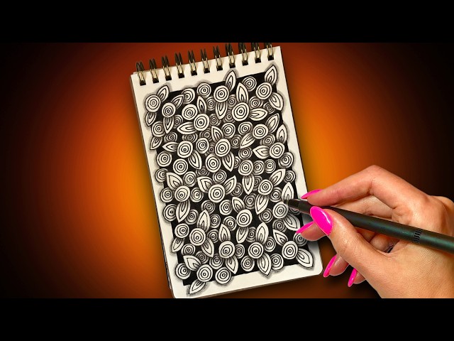 Relaxing 3D Zentangle Doodle Tutorial for Beginners ✍️ Simple Drawing Ideas Inktober 2026