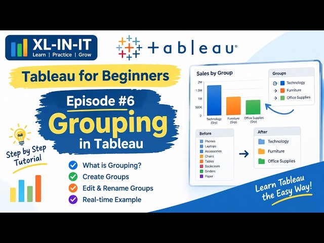 Tableau for Beginners Ep # 8| Grouping in Tableau | Step-by-Step Tutorial