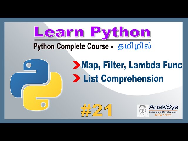 Python - Map, Filter, Lambda and List Comprehension in Tamil | Learn Python in Tamil