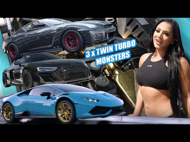 Three 2000+Horsepower Monster from @T1Race Carbon R35 GT-R x TT R8 x TT Huracan