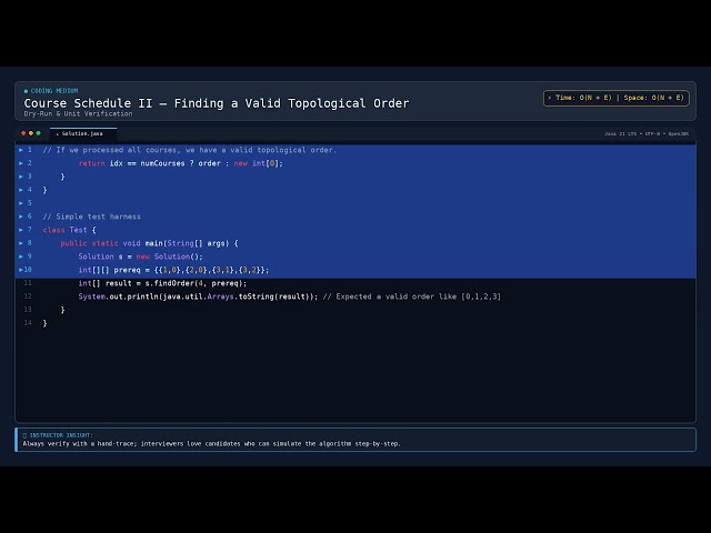 [Coding] Course Schedule II – Finding a Valid Topological Order — Java DSA Prep