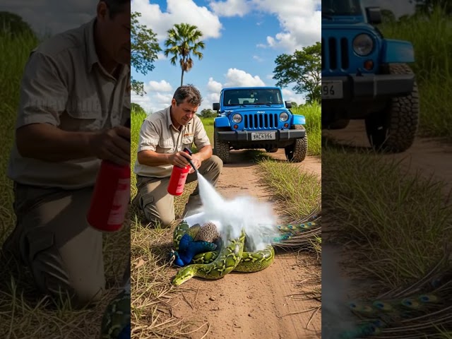 Park Ranger Saves Peacock From Deadly Snake!