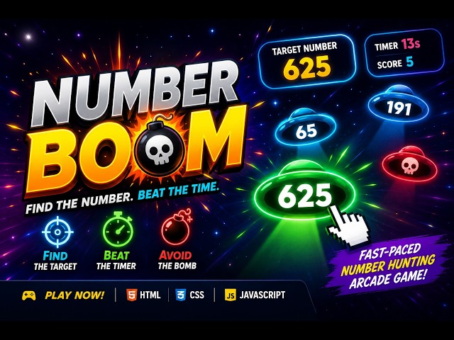 I Built a Fast-Paced Number Hunting Game with JavaScript 🎯 | NumberBoom