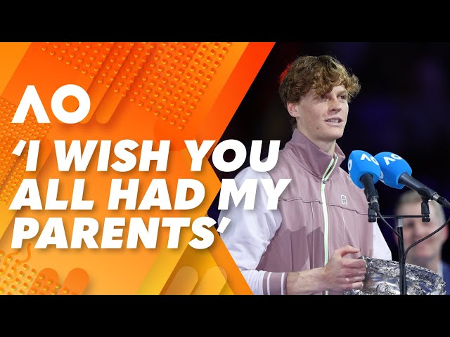 Jannik Sinner's heart-warming tribute - 2024 Australian Open Trophy Presentation  | WWOS