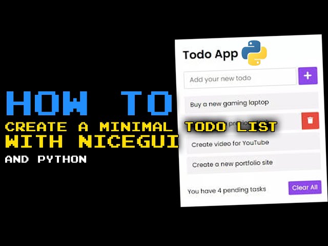 How to create a minimal todo list with nicegui and python