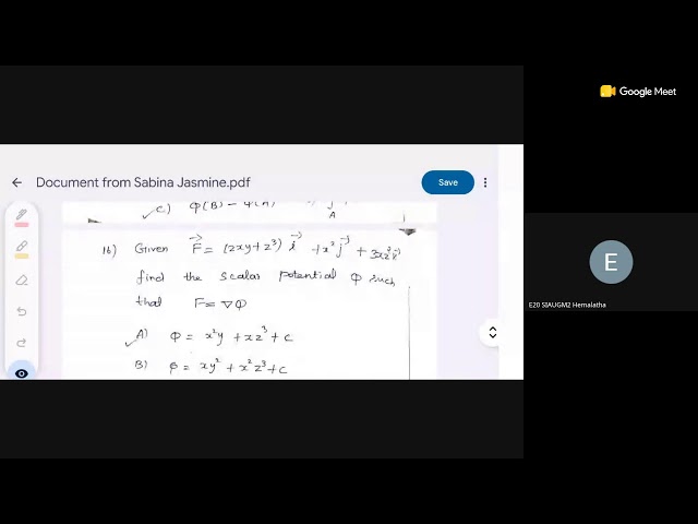 UG TRB Maths 2 MCQ UNIT 4: Line integral, conservative force field
