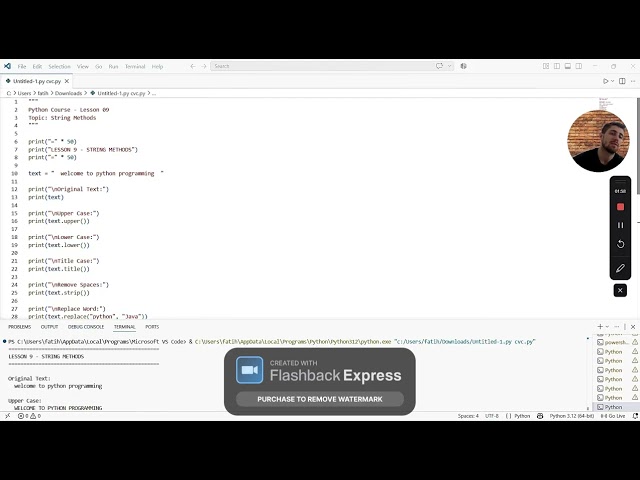 Python Course #9 String Methods Explained