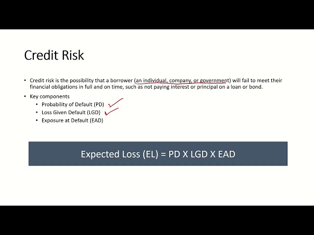 Credit Risk Explained (LGD,PD, EAD)