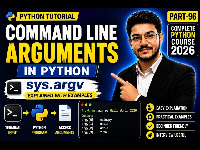 Command Line Arguments in Python | sys.argv Explained with Examples 🚀 | Part-96