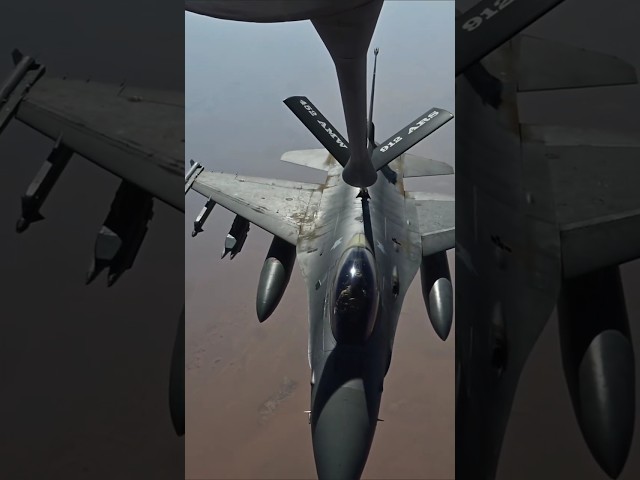 KC-135 Refuels F16s for CENTCOM Security