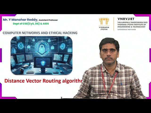 Distance Vector Routing Algorithm by Mr. Y Manohar Reddy
