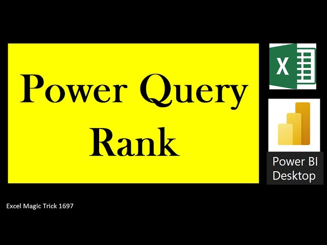 How to Rank in Power Query. EMT 1698 by excelisfun.