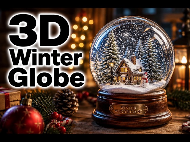 3Dimensional Winter Globe - featuring CSS and JS