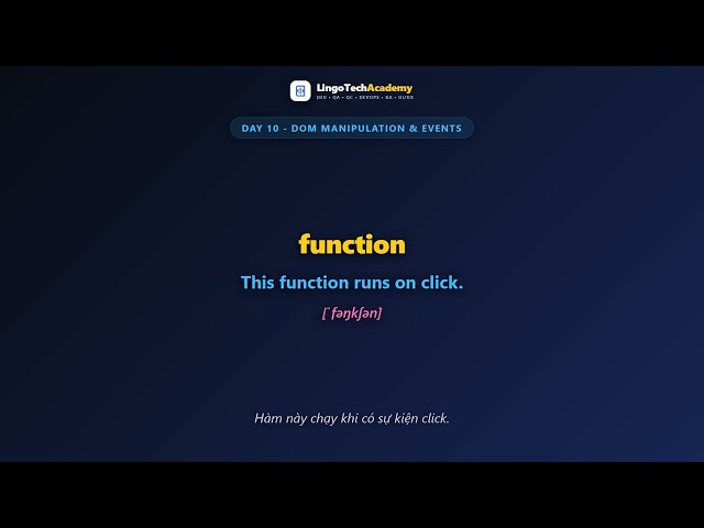 🚀 Day 10 - DOM Manipulation & Events | English for Frontend Developers