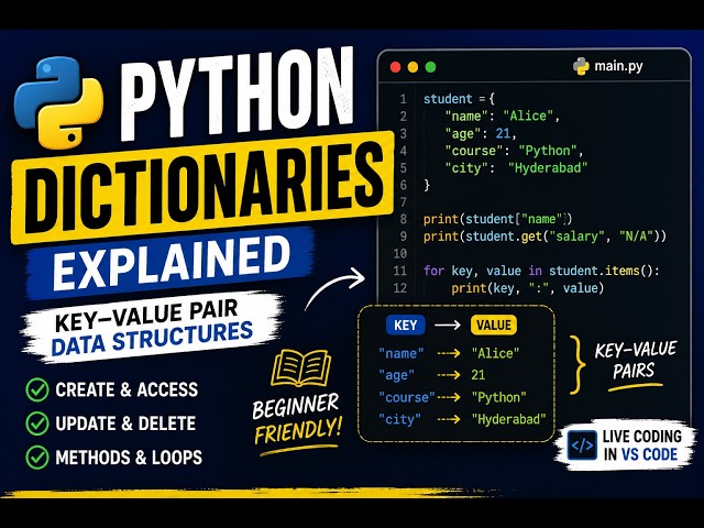 Python Dictionaries Explained | Key-Value Pair Data Structures