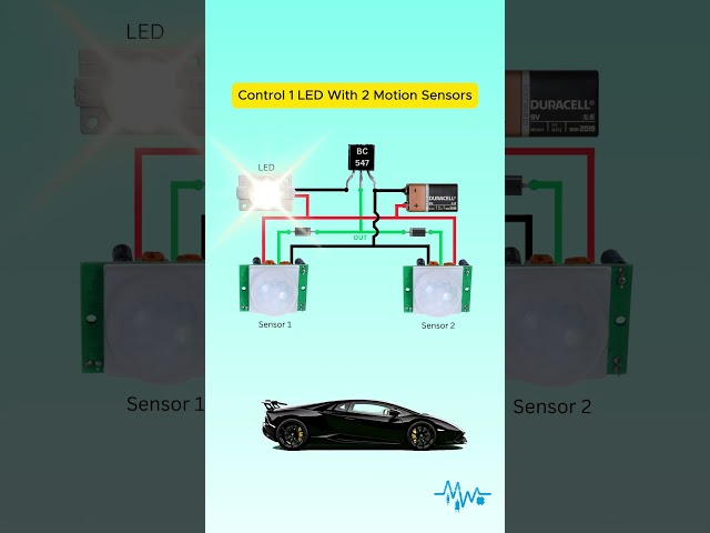 💡Control 1 LED With 2 Sensors for Large Halls #Shorts