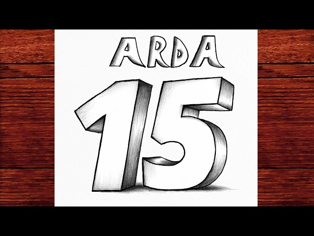 How to Draw Arda Guler Number 15 in 3D ⚽ | Easy Football Pencil Sketch Tutorial