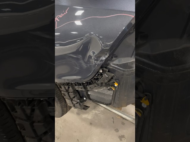 Sharp dent on this Volvo. #panelbeating #metalwork #autobody #panelbeater #crashrepair