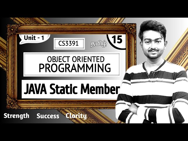 Java Static Method in Tamil | Object Oriented Programming in Tamil Unit 1 Java in Tamil CS3391
