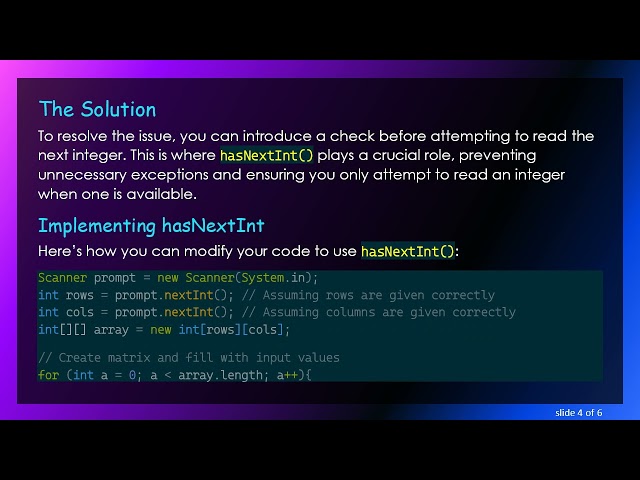 How to Fix the NoSuchElementException Error When Assigning Matrix Values in Java