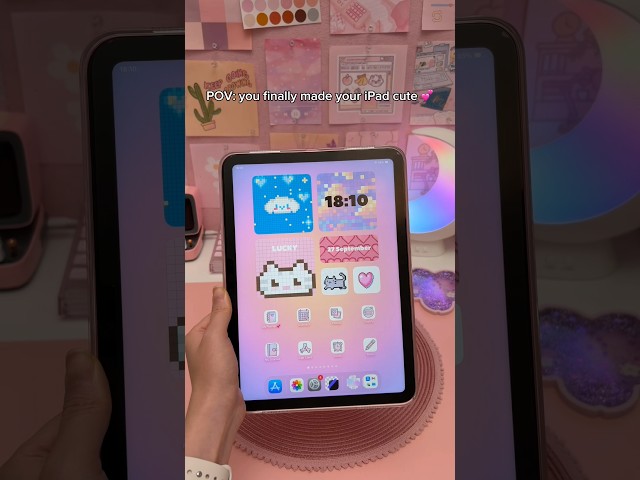 finally made my iPad cute 😍 aesthetic homescreen | iPad widgets | TapeKit app