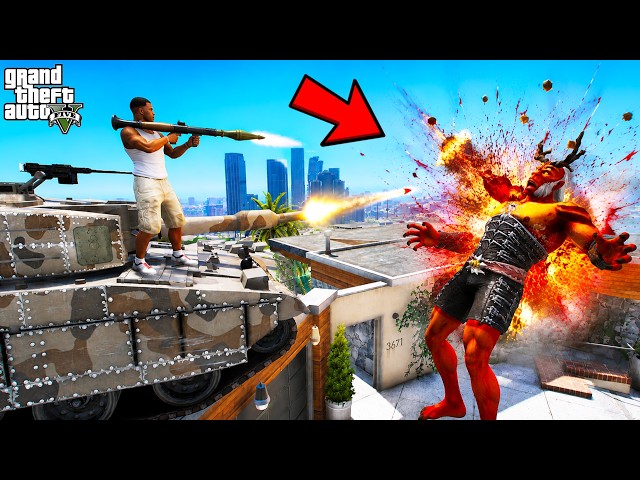 Franklin Finally Killed the Four-Eyed Red Monster in GTA 5 | SHINCHAN and CHOP