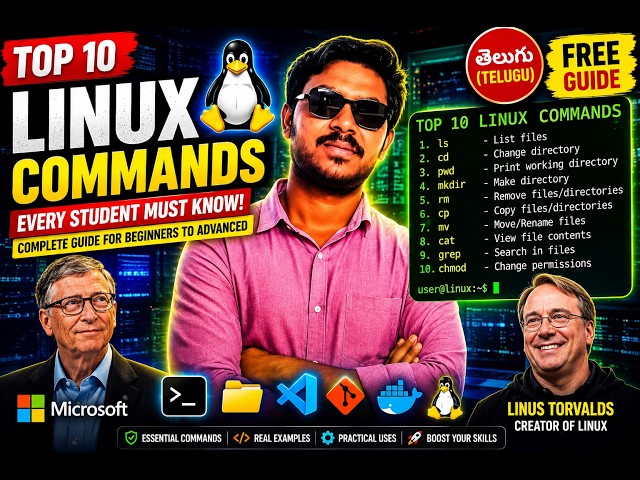 Top 10 @Linux  Commands Every Student Must Know | Complete Linux Tutorial in Telugu | Student rel