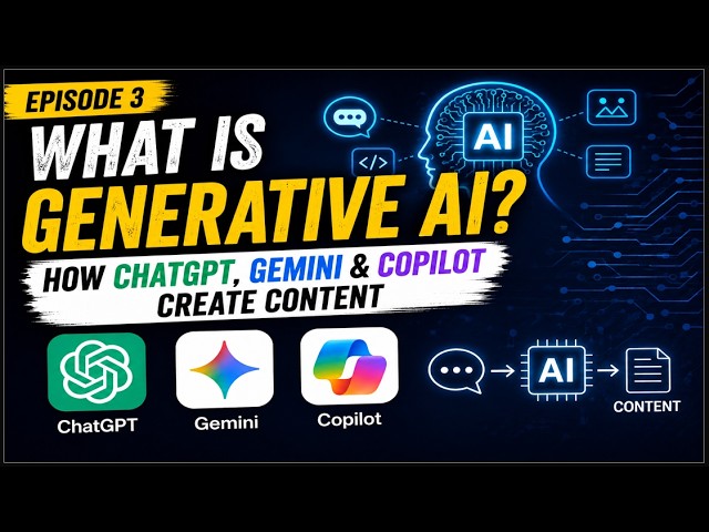 What is Generative AI? | How ChatGPT, Gemini & Copilot Create Content | Episode 3