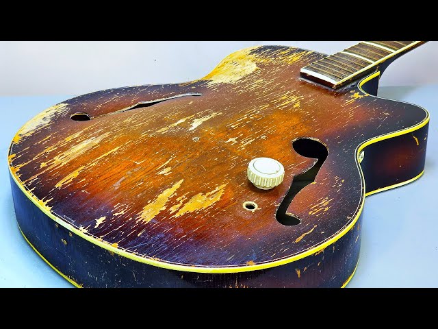 Secret Restoration: Rare Archtop Guitar (She had no idea)