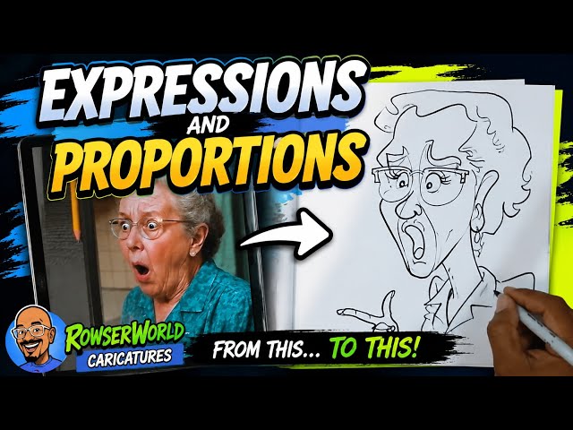 From Face to Cartoon | LIVE Caricature expression and proportions  (Great for beginners)